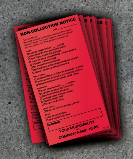 Non Collection notices or Sorry Stickers